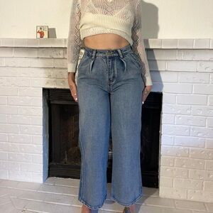 Vintage flare wide leg high waisted jeans